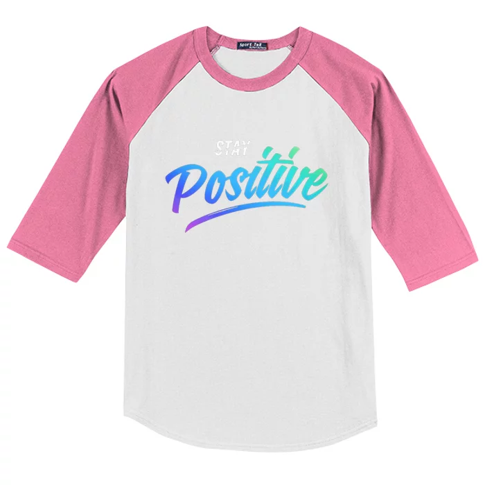 Stay Positive | Funny Math Clothes Kids Colorblock Raglan Jersey