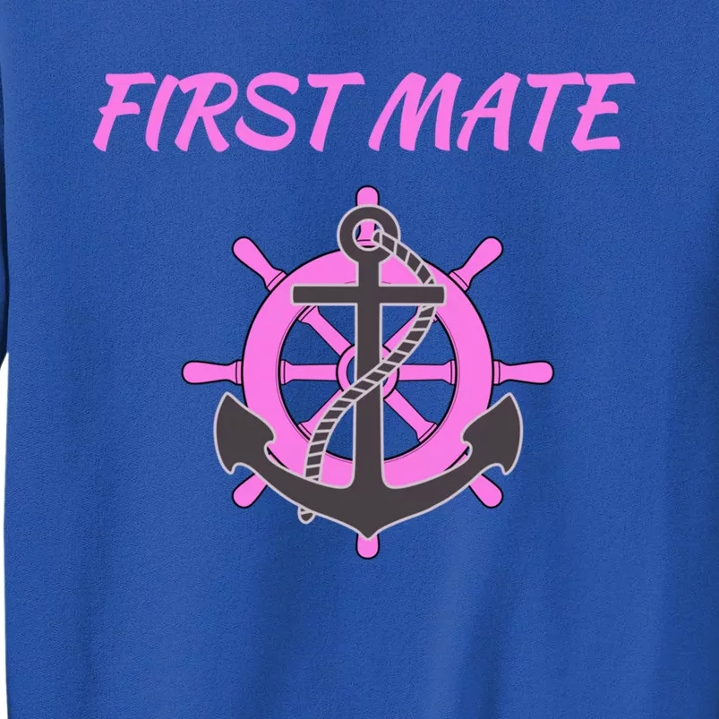 S Pink First Mate Boat Anchor Nautical Gift Sweatshirt