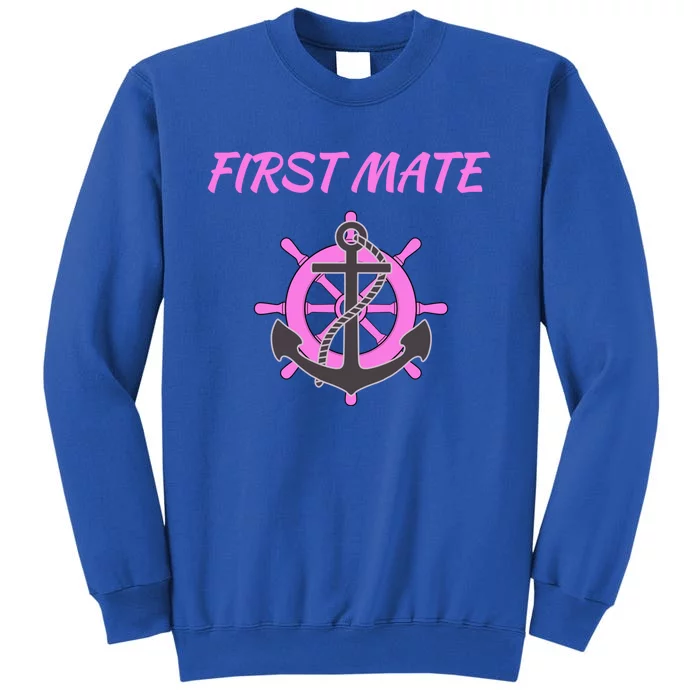 S Pink First Mate Boat Anchor Nautical Gift Sweatshirt