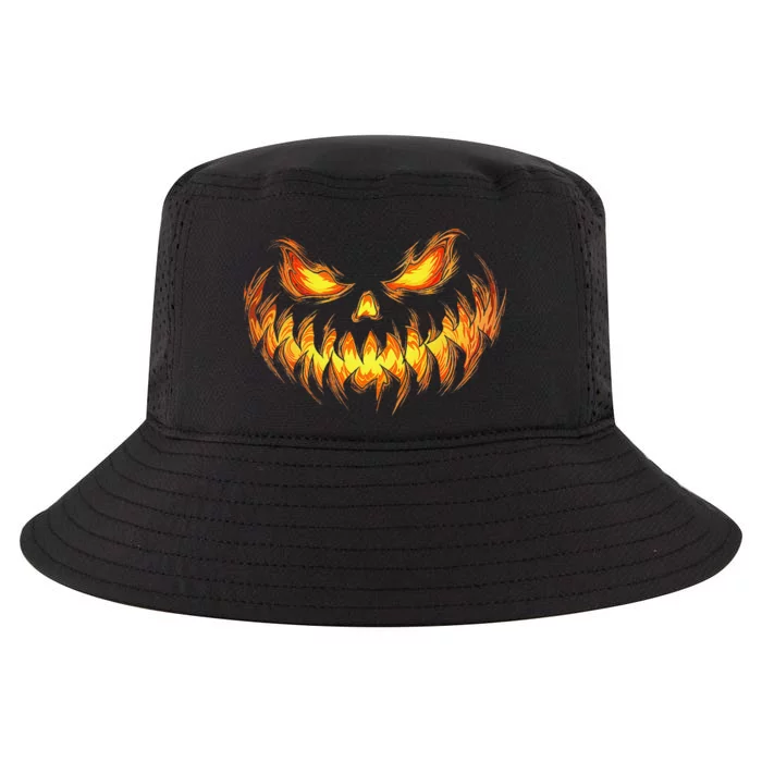 Scary Pumpkin Face Halloween Jack O Lantern Trick Treat Cool Comfort Performance Bucket Hat