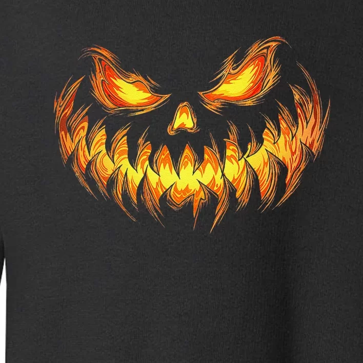 Scary Pumpkin Face Halloween Jack O Lantern Trick Treat Toddler Sweatshirt