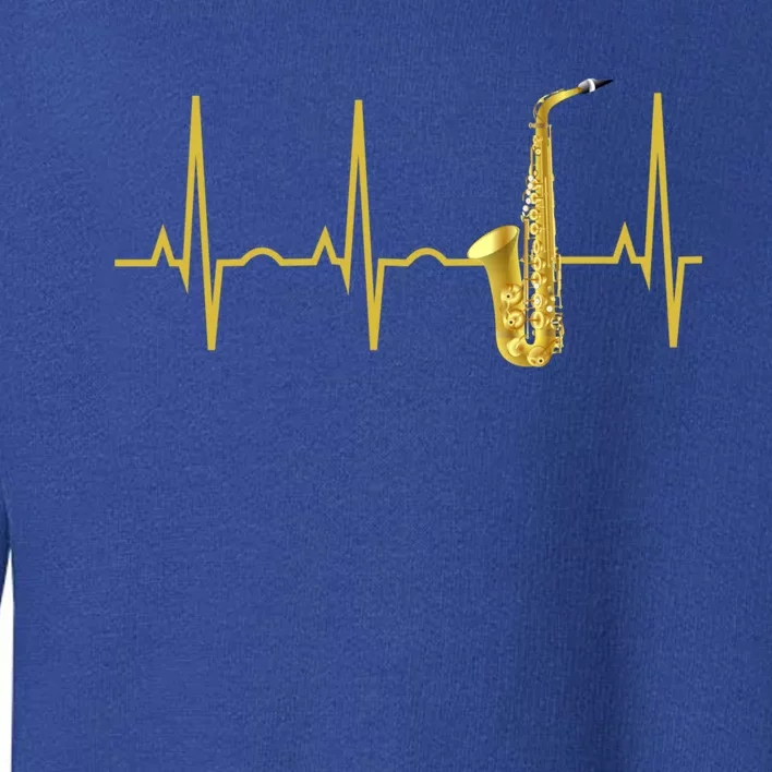 Saxophone Player Funny Gift Sax Heartbeat Hooded Cute Gift Gift Toddler Sweatshirt