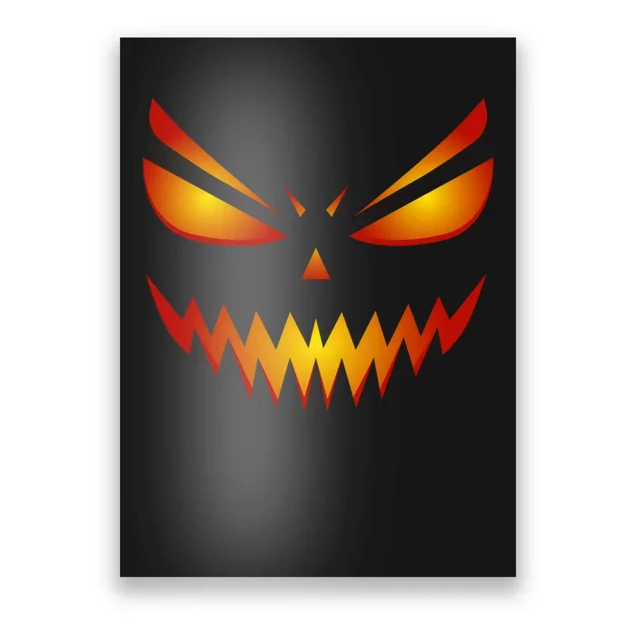 Spooky Pumpkin Face Halloween Poster