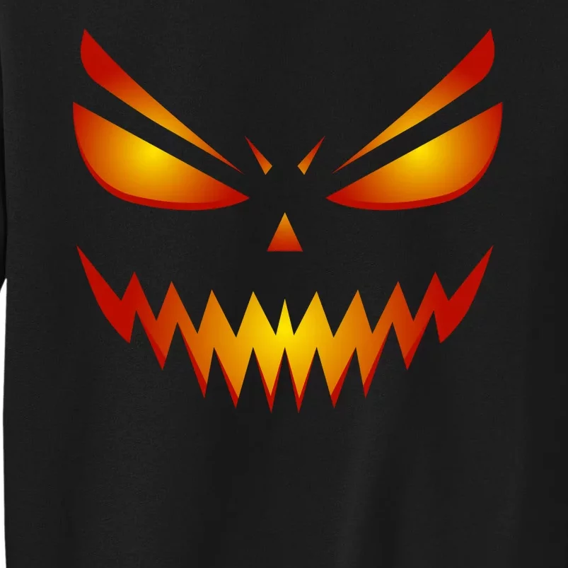 Spooky Pumpkin Face Halloween Tall Sweatshirt