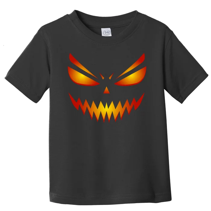 Spooky Pumpkin Face Halloween Toddler T-Shirt