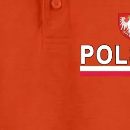 Sporty Polska Flag And Emblem Polish Coat Of Arms Gift Dry Zone Grid Performance Polo