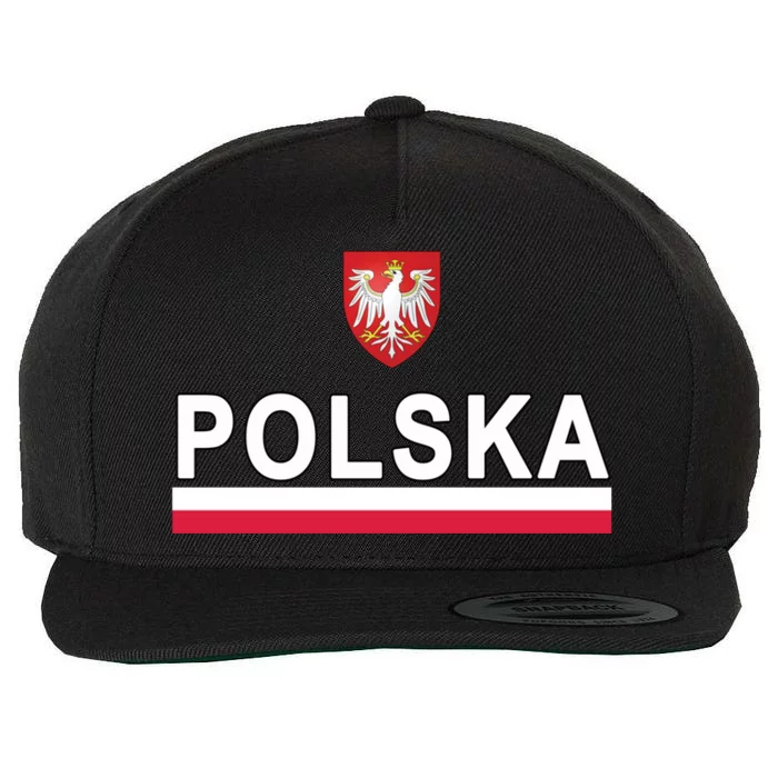 Sporty Polska Flag And Emblem Polish Coat Of Arms Gift Wool Snapback Cap