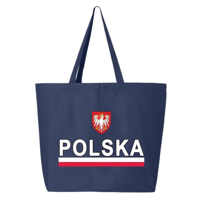 Sporty Polska Flag And Emblem Polish Coat Of Arms Gift 25L Jumbo Tote