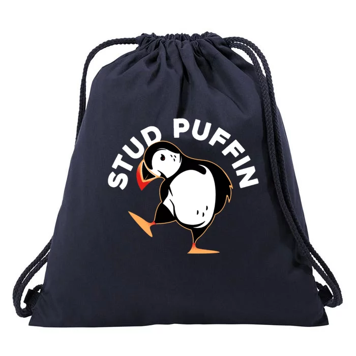 Stud Puffin Funny Seabird Animal Lover Stud Muffin Cool Gift Drawstring Bag