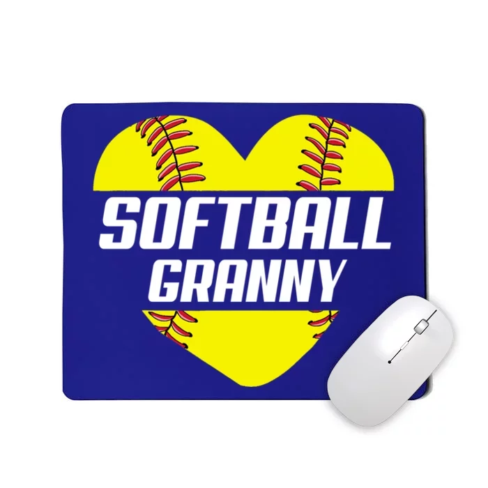 Softball Player Family Funny Gift Softball Granny Heart Gift Mousepad