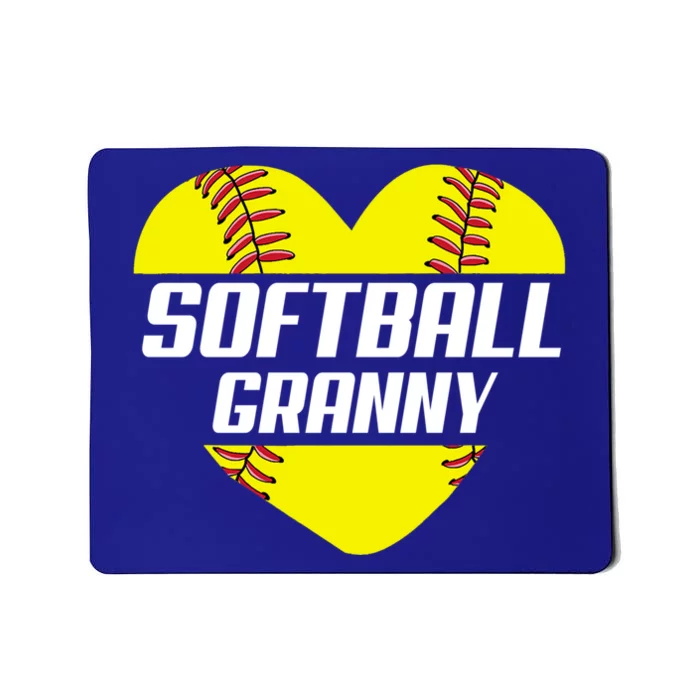 Softball Player Family Funny Gift Softball Granny Heart Gift Mousepad