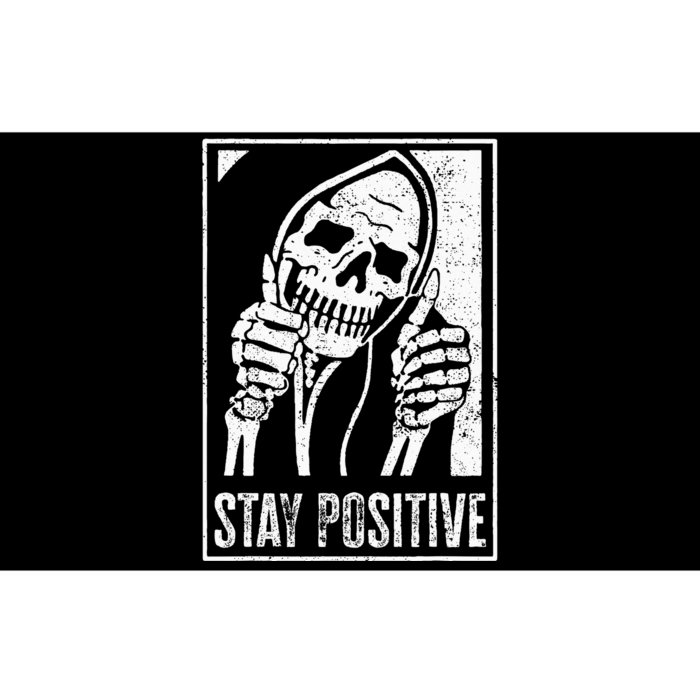 Stay Positive Funny Skeleton Be Positive Skull Halloween Bumper Sticker