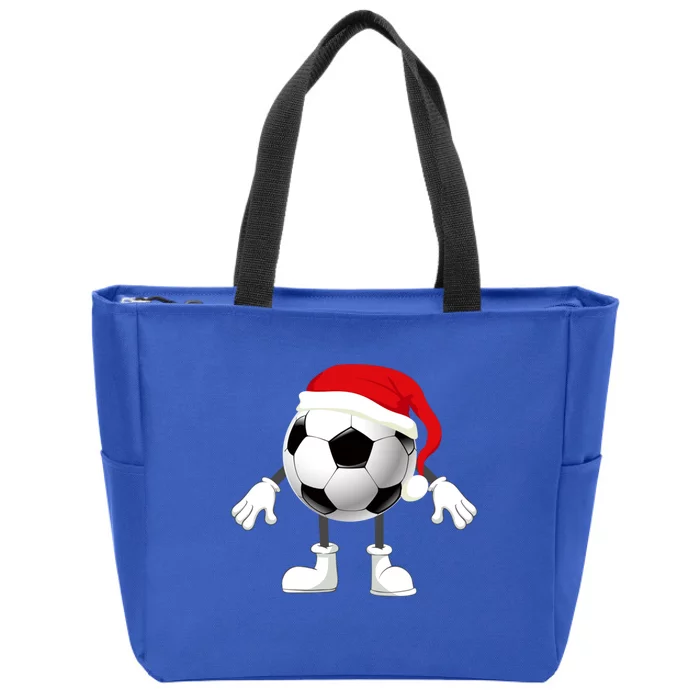 Soccer Player Footballer Santa Claus Christmas Xmas Gift Zip Tote Bag