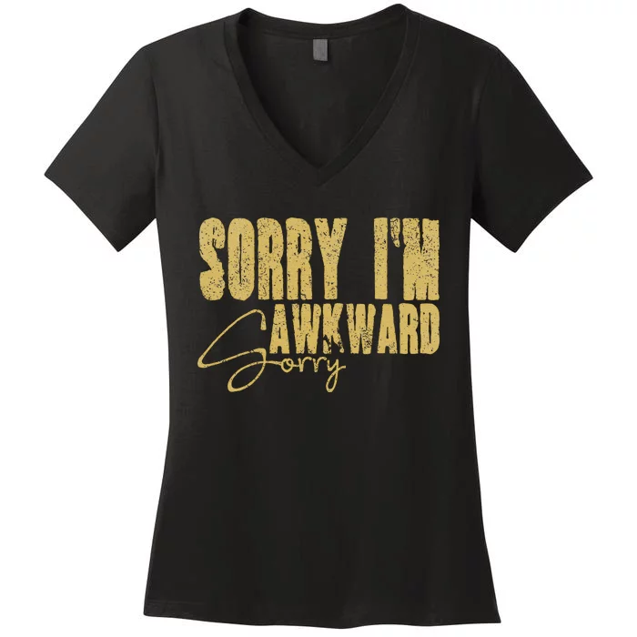 Shy Person Funny Quote For Introvert Awkward Moments Women's V-Neck T-Shirt