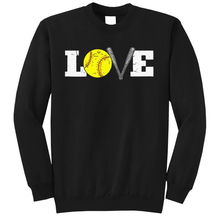 Softball Player Funny  Softball Love Tall Sweatshirt