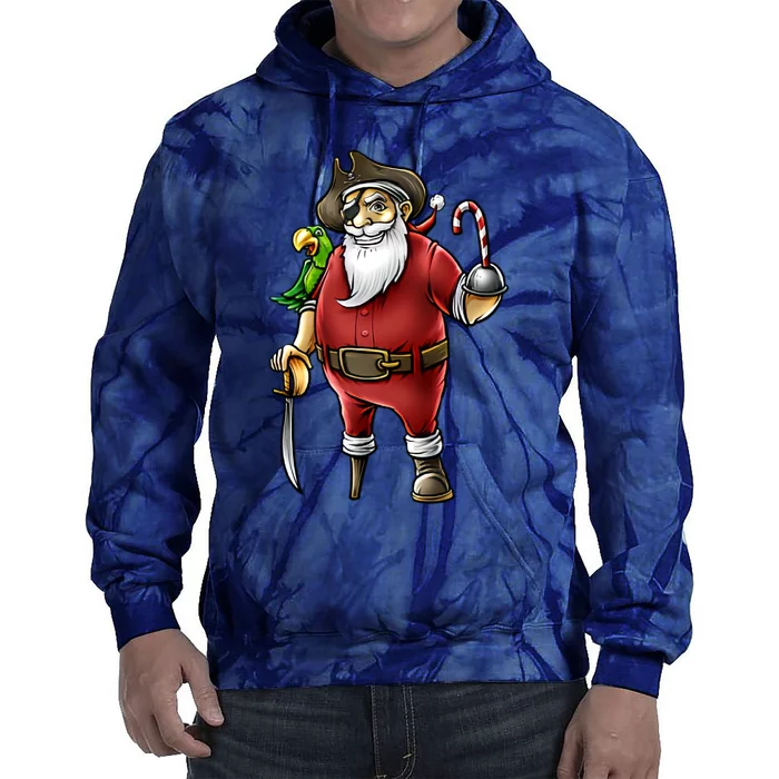 Santa Pirate Funny Christmas Candy Tie Dye Hoodie