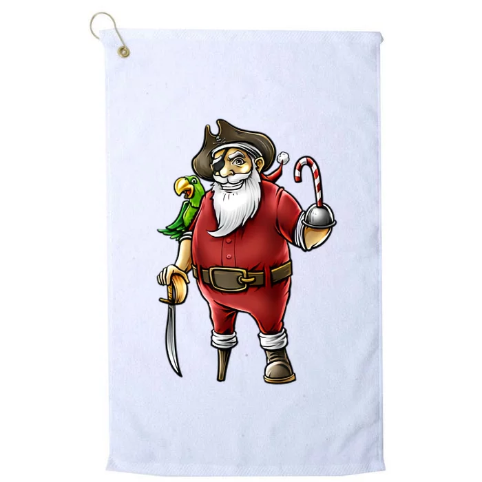 Santa Pirate Funny Christmas Candy Platinum Collection Golf Towel