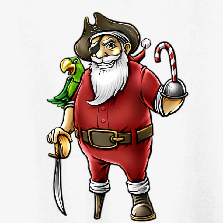 Santa Pirate Funny Christmas Candy Toddler T-Shirt