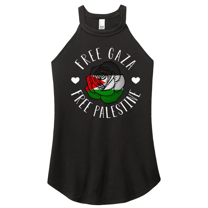 Support Palestine's Freedom with the Arabic Flag Women’s Perfect Tri Rocker Tank