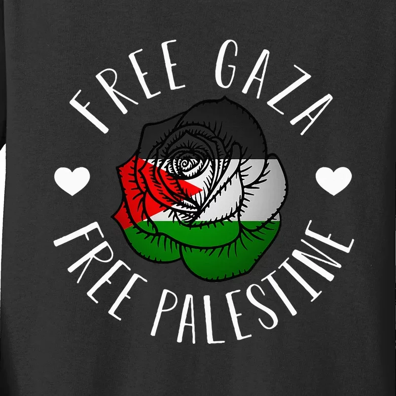 Support Palestine's Freedom with the Arabic Flag Kids Long Sleeve Shirt