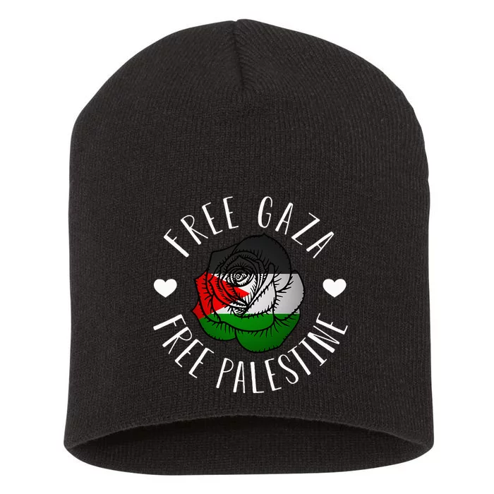 Support Palestine's Freedom with the Arabic Flag Short Acrylic Beanie