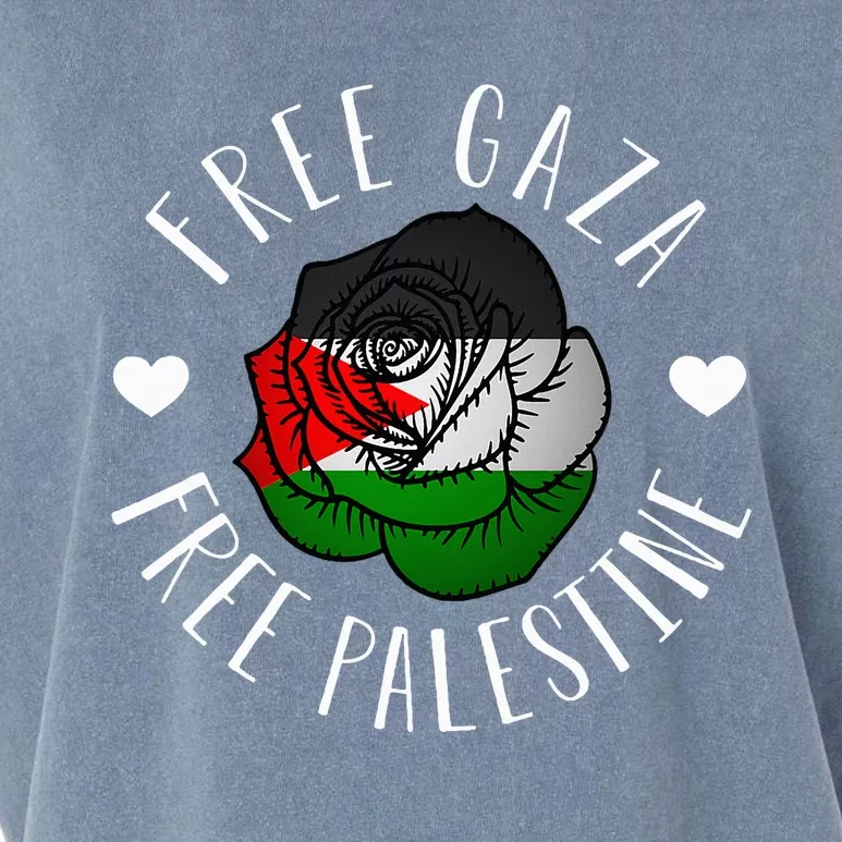 Support Palestine's Freedom with the Arabic Flag Garment-Dyed Women's Muscle Tee