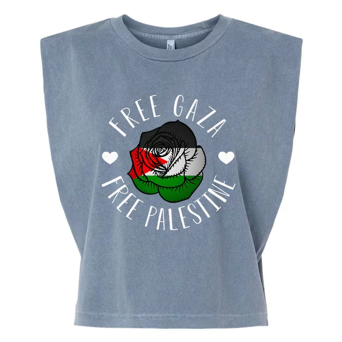 Support Palestine's Freedom with the Arabic Flag Garment-Dyed Women's Muscle Tee