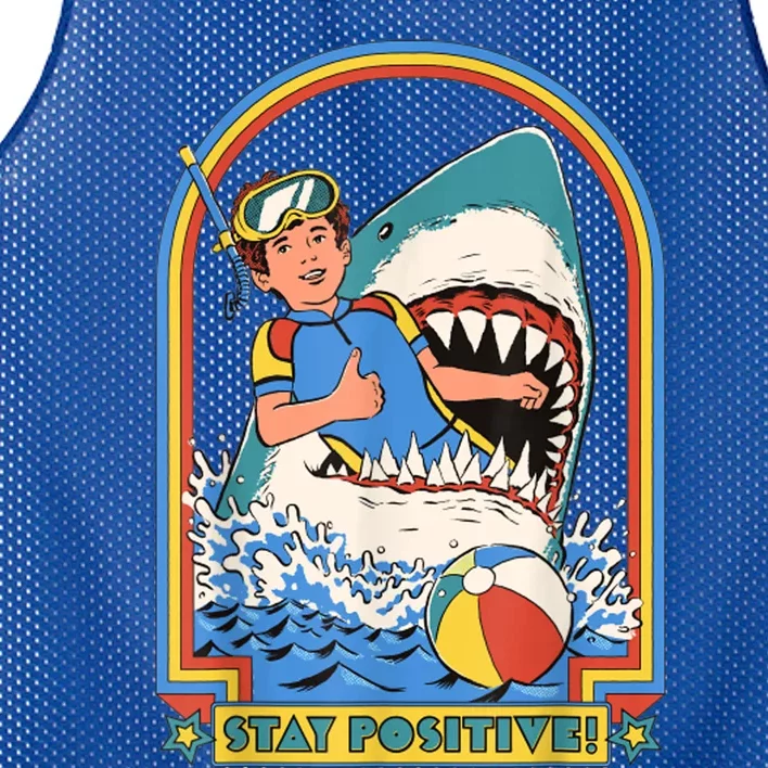 Stay Positive Funny Illustrations Mesh Reversible Basketball Jersey Tank