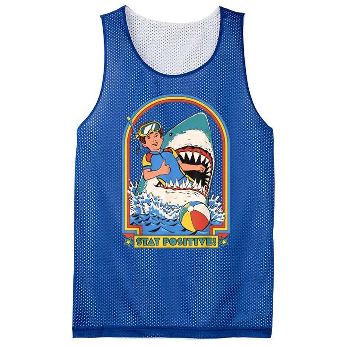 Stay Positive Funny Illustrations Mesh Reversible Basketball Jersey Tank