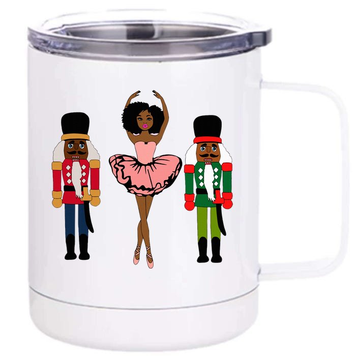 Sugar Plum Fairy Black Nutcracker Christmas African American Front & Back 12oz Stainless Steel Tumbler Cup