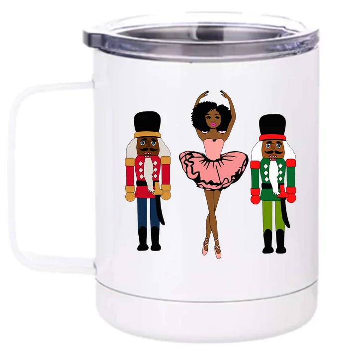 Sugar Plum Fairy Black Nutcracker Christmas African American Front & Back 12oz Stainless Steel Tumbler Cup