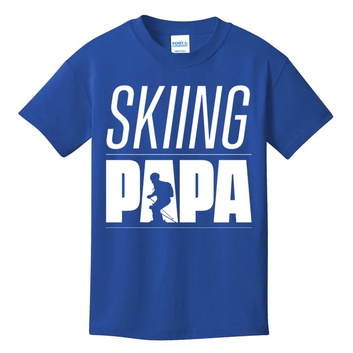 Skiing Papa Father Dad Ski Skier Gift Kids T-Shirt