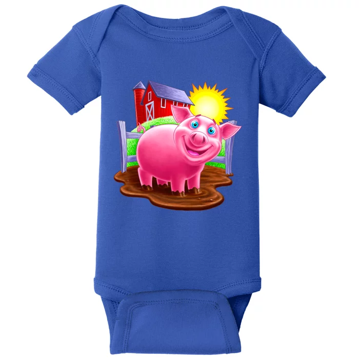 Smiling Pig Farm Baby Bodysuit