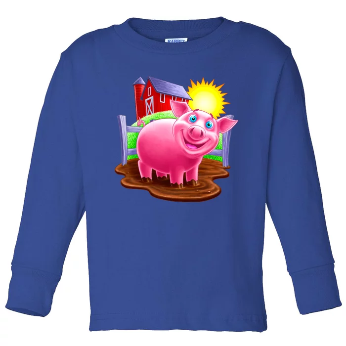 Smiling Pig Farm Toddler Long Sleeve Shirt