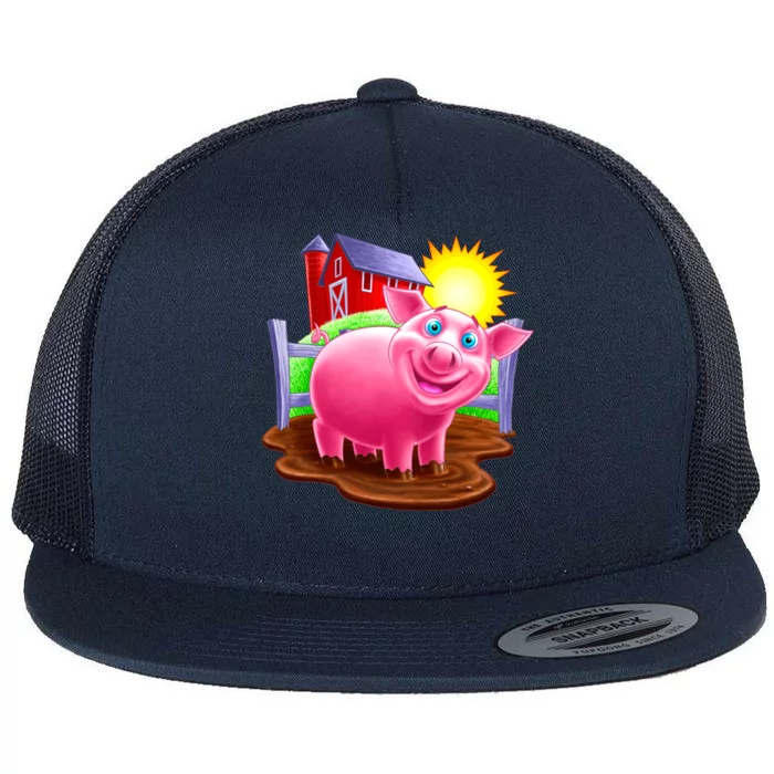 Smiling Pig Farm Flat Bill Trucker Hat