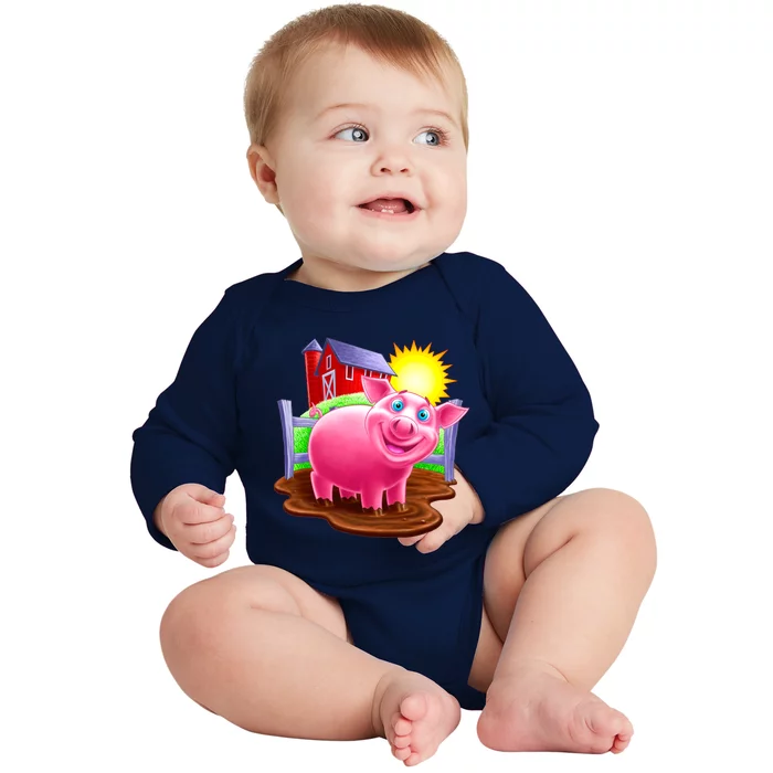 Smiling Pig Farm Baby Long Sleeve Bodysuit