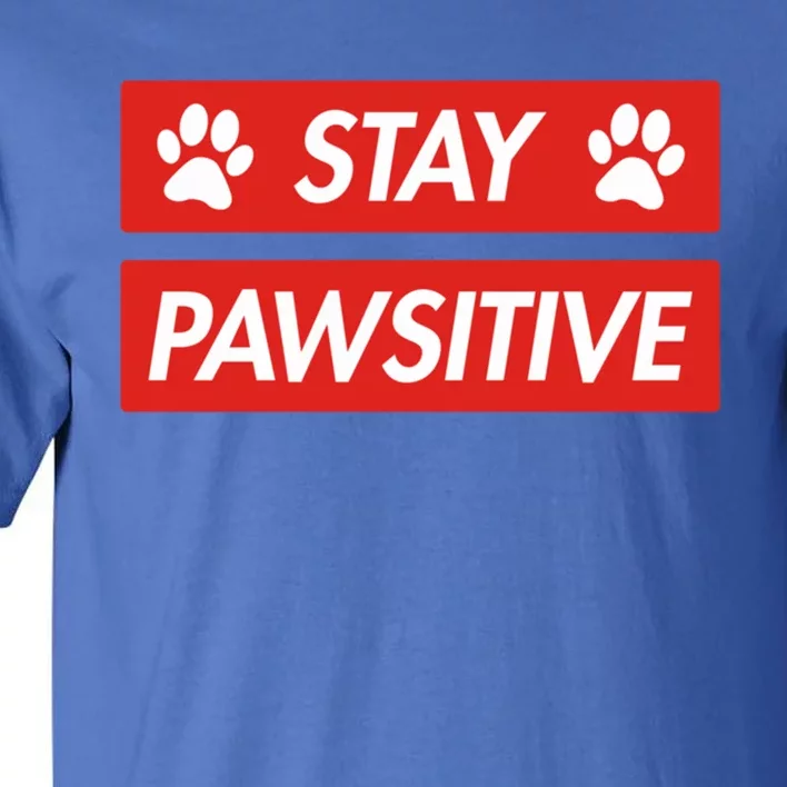 Stay Pawsitive Funny Dog Lovers Gift Meaningful Gift Tall T-Shirt