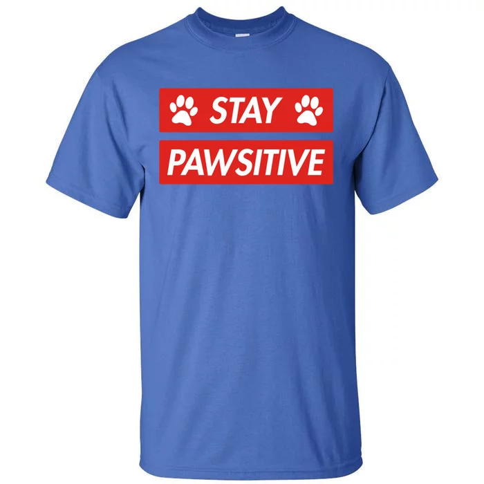 Stay Pawsitive Funny Dog Lovers Gift Meaningful Gift Tall T-Shirt