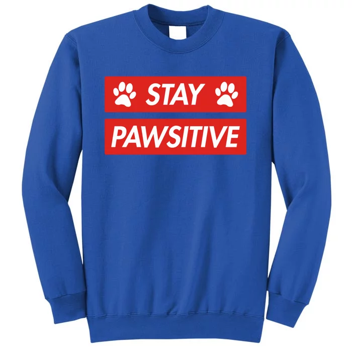 Stay Pawsitive Funny Dog Lovers Gift Meaningful Gift Tall Sweatshirt