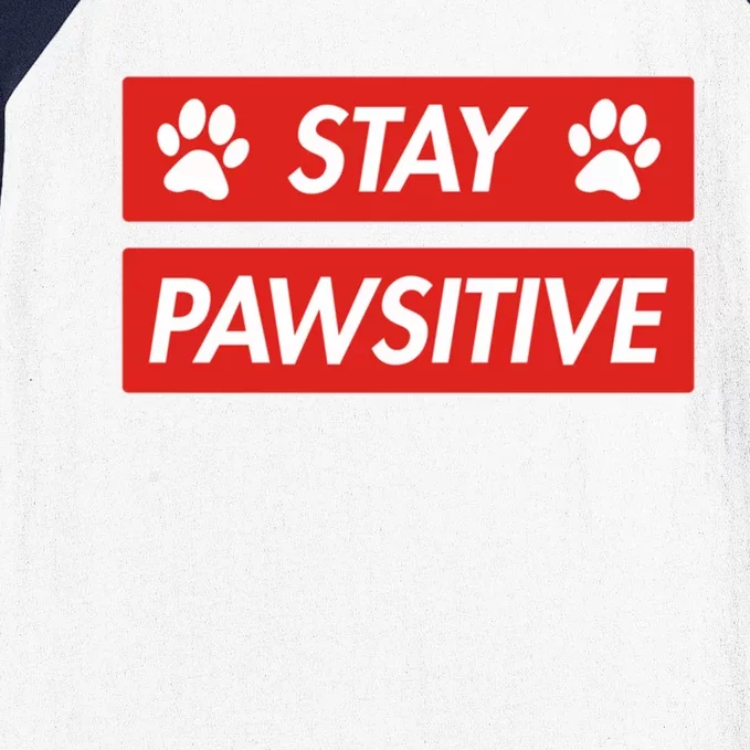 Stay Pawsitive Funny Dog Lovers Gift Meaningful Gift Baseball Sleeve Shirt