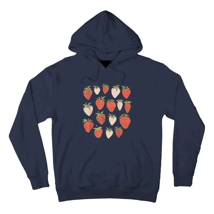 Strawberry Pattern Fruitarian Berry Strawberries Fruit Lover Tall Hoodie