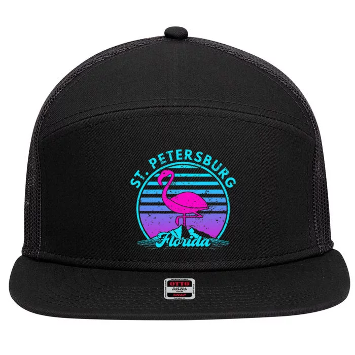 Saint Petersburg Florida 7 Panel Mesh Trucker Snapback Hat