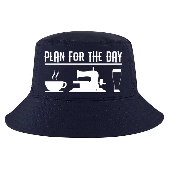 Sewers Plan For The Day Sewing Machine Sewing Seamstress Gift Cool Comfort Performance Bucket Hat