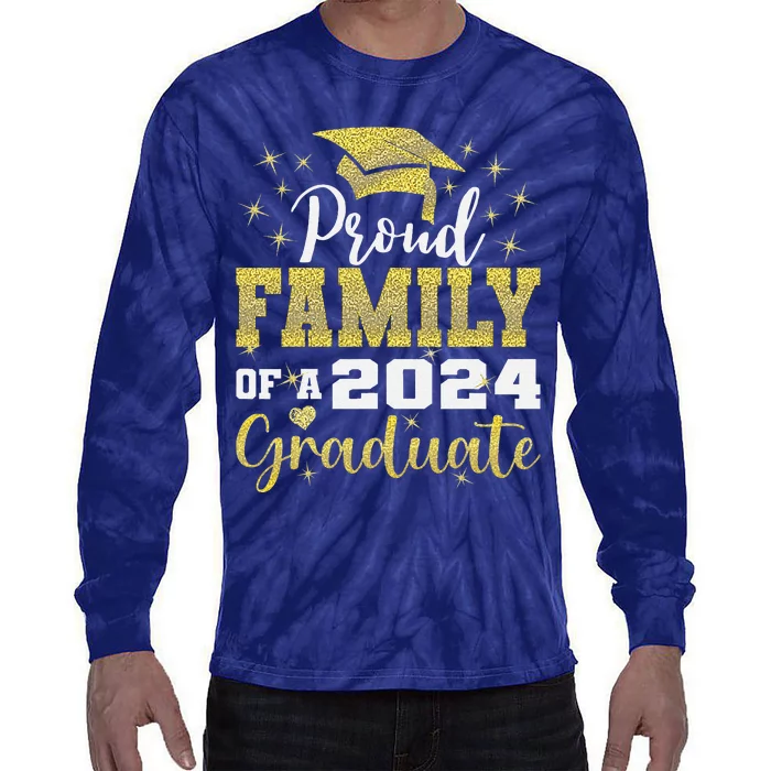 Super Proud Family Of 2024 Graduate Awesome Family College Tie-Dye Long Sleeve Shirt