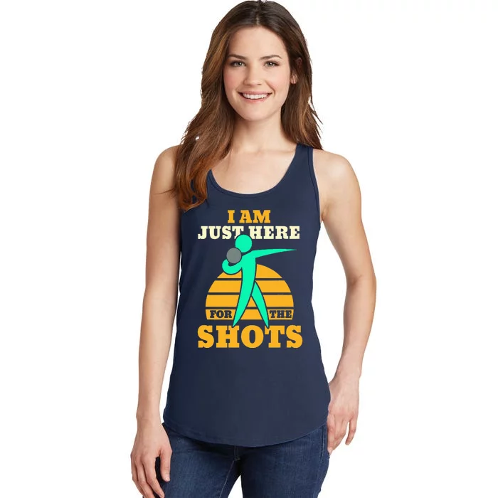 Shot Put Funny Here For The Shots Sport Shot Putter Ladies Essential Tank