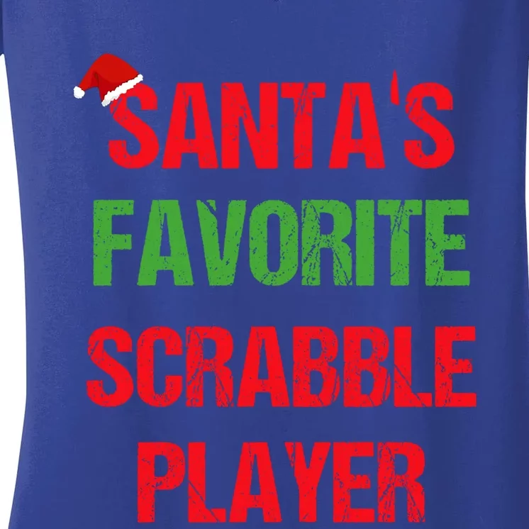 Scrabble Player Funny Pajama Christmas Gift Women's V-Neck T-Shirt