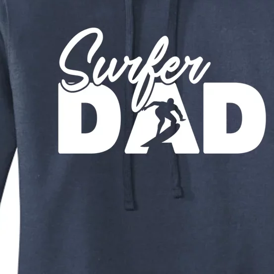 Surfing Papa Funny Surfing Dad Father Gift Women's Pullover Hoodie