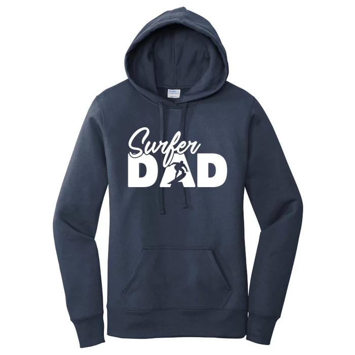 Surfing Papa Funny Surfing Dad Father Gift Women's Pullover Hoodie