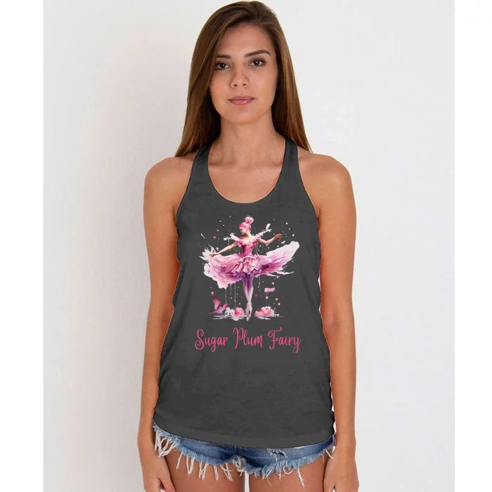 Sugar Plum Fairy Enchanting Nutcracker Ballet Fans Women's Knotted Racerback Tank