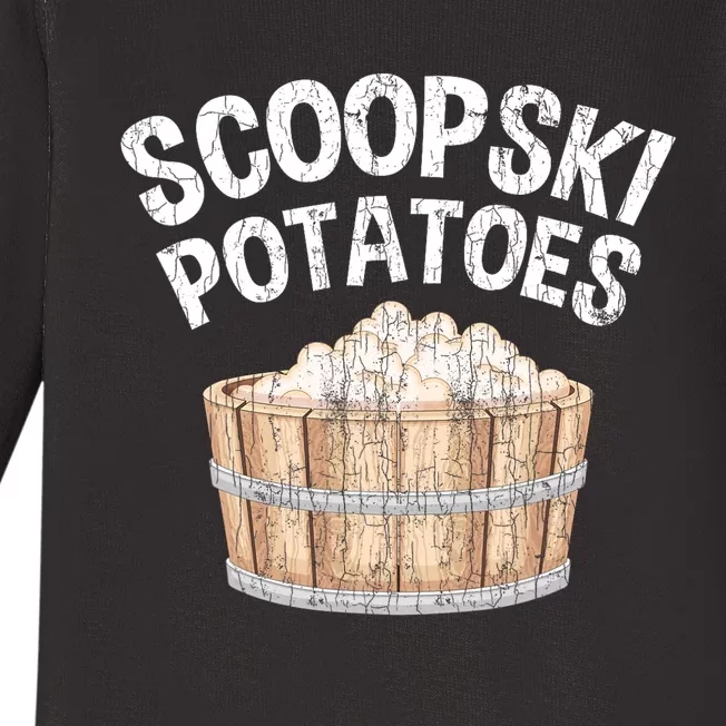 Scoopski Potato Funny Potatoes Vegetables Chips Baby Long Sleeve Bodysuit